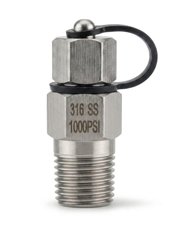 An image of a 1/4 high temperature test point with a black tag